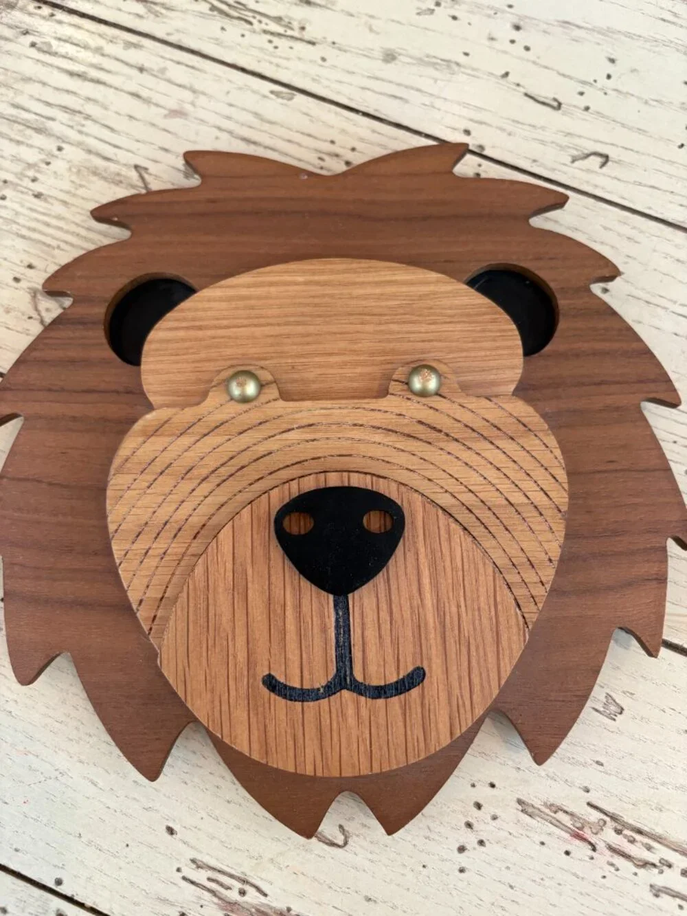 Crate & Barrel 3D Wooden Animal Head Wall Decor - 3 Pieces